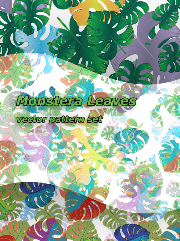 Green Monstera Leaves Patterns - Nature Textures / Fills / Patterns