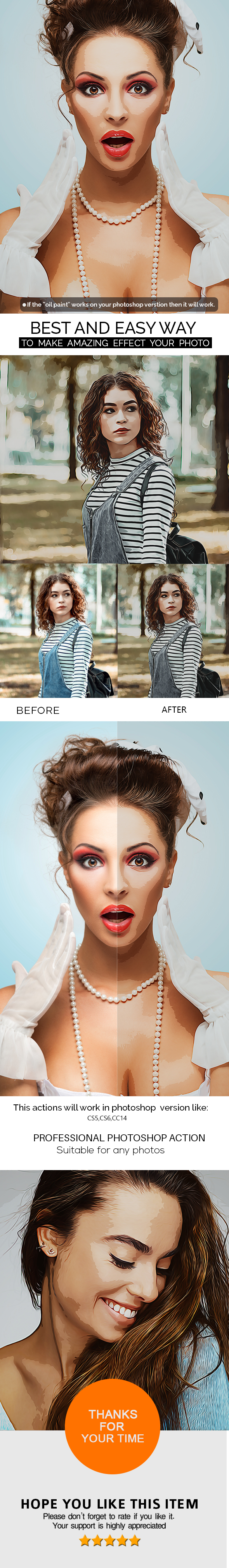 Cartoon Oil Paint Photoshop Action - Photo Effects Actions