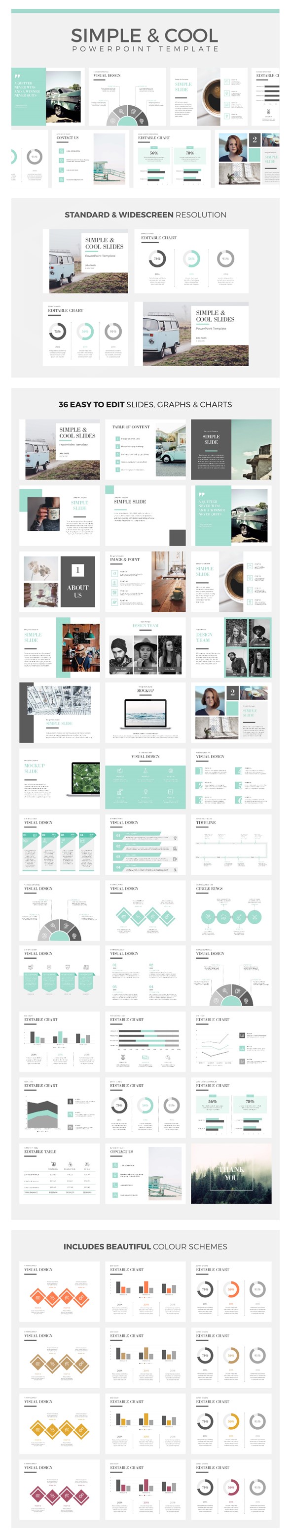Simple & Cool PowerPoint Template - Creative PowerPoint Templates