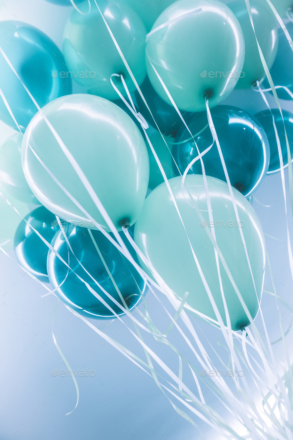 Blue air ballons background - Stock Photo - Images