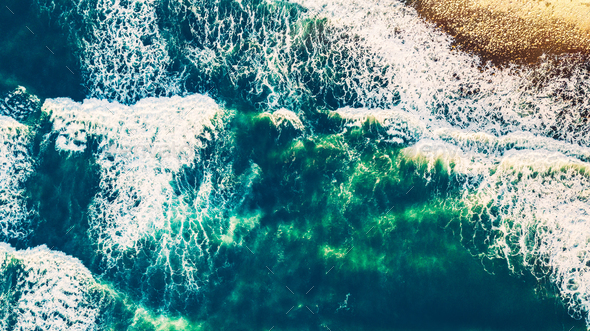 Aerial view of the ocean - Stock Photo - Images
