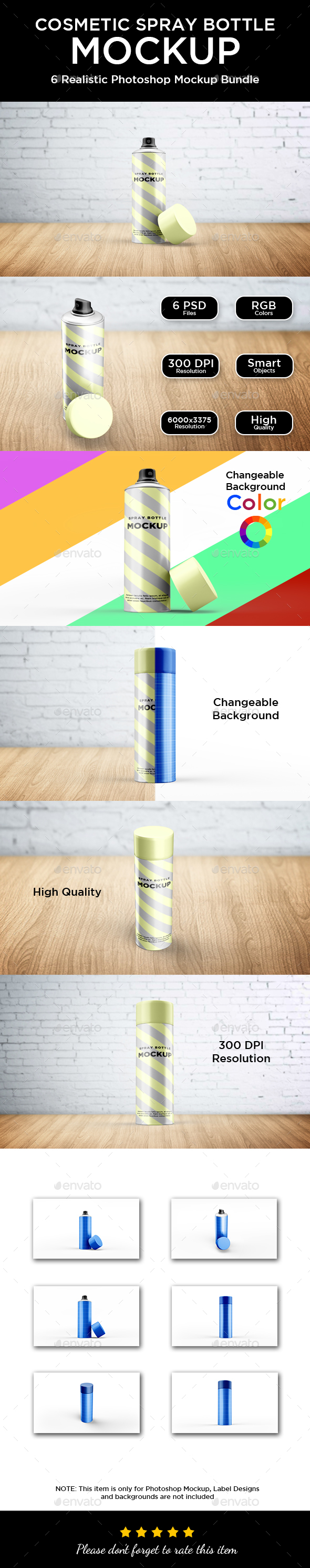 Cosmetic Spray Bottle Mockup - Beauty Packaging