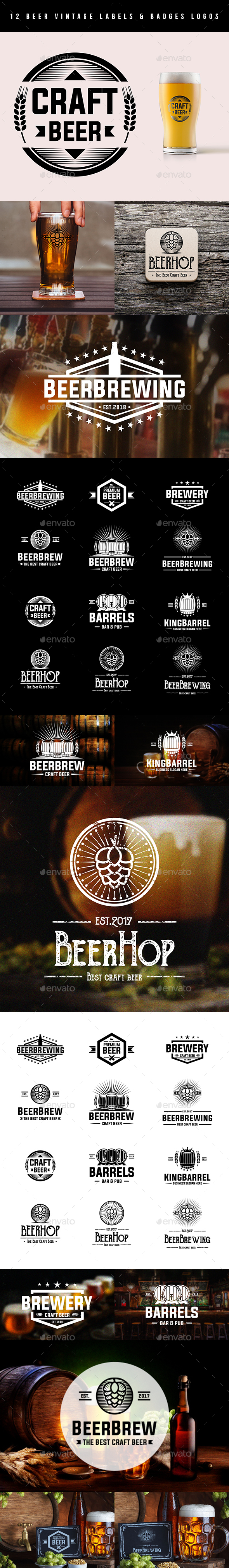 Beer Vintage Labels & Badges Logos - Badges & Stickers Web Elements