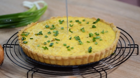 French Tart with Onions and Cheese, Food alt