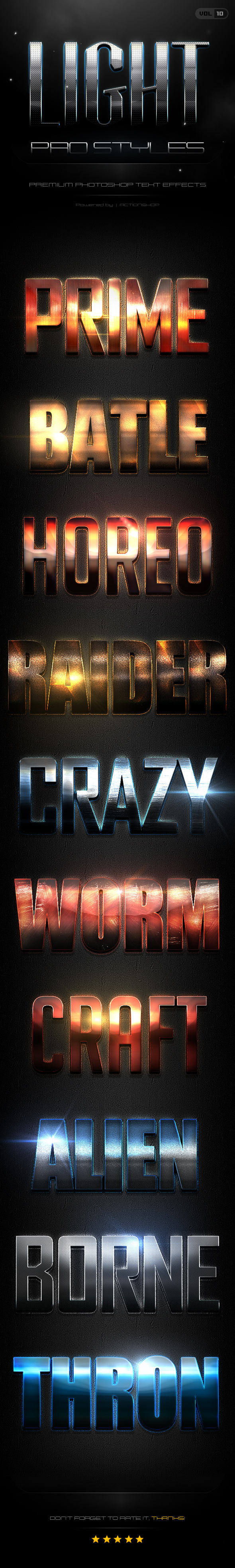 10 Light Pro Styles Vol.10 - Text Effects Styles