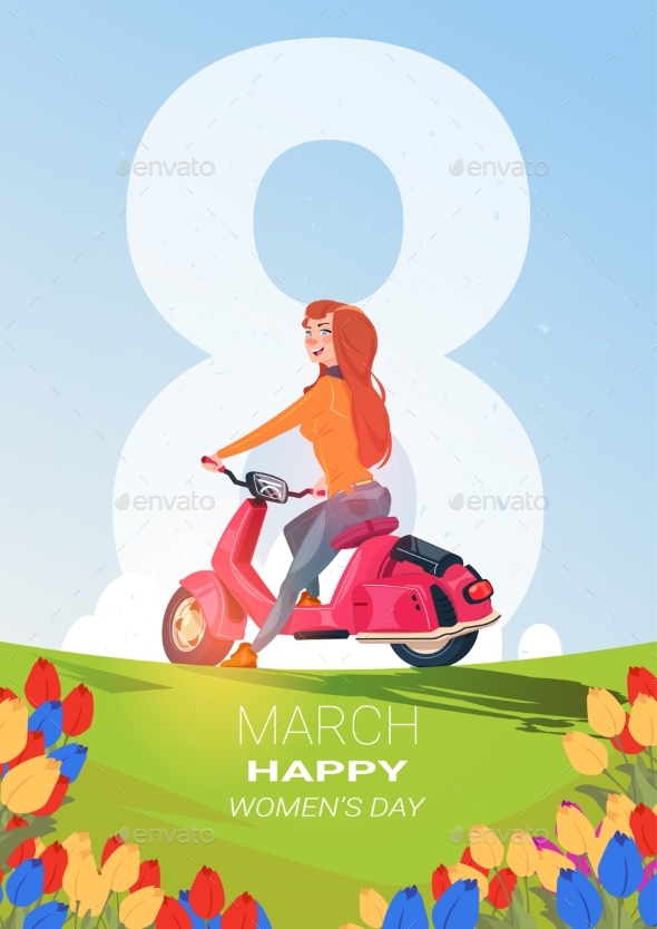 Creative 8 March Greeting Card Happy International - Backgrounds Decorative