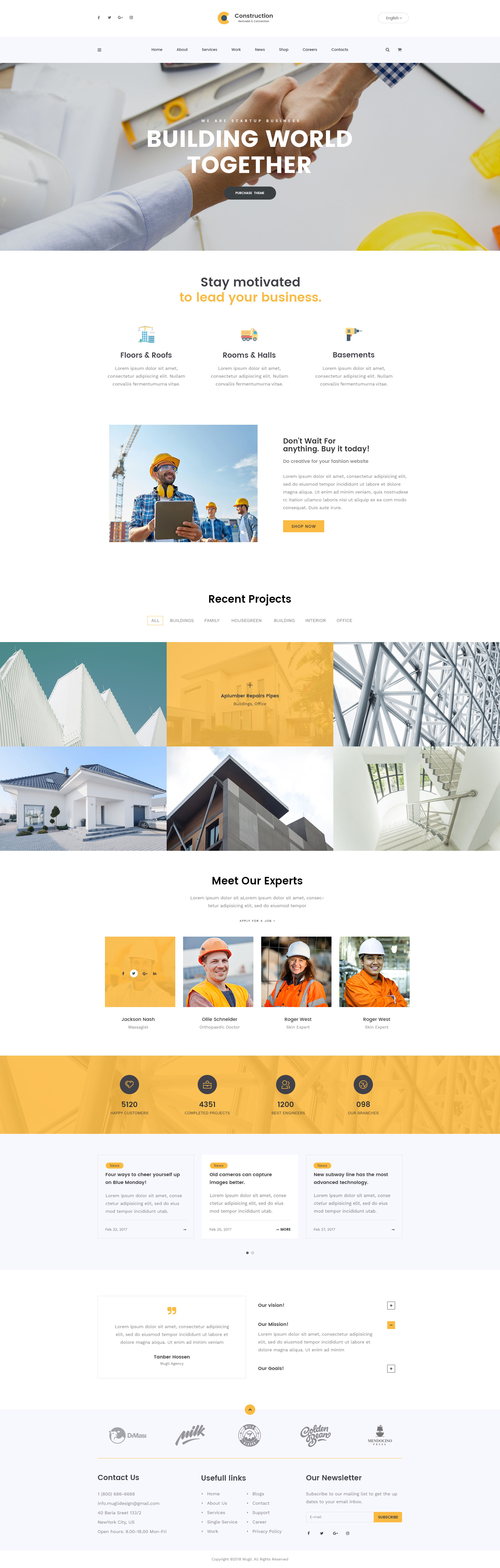 Construction - Clean Construction PSD Template by Mugli | ThemeForest