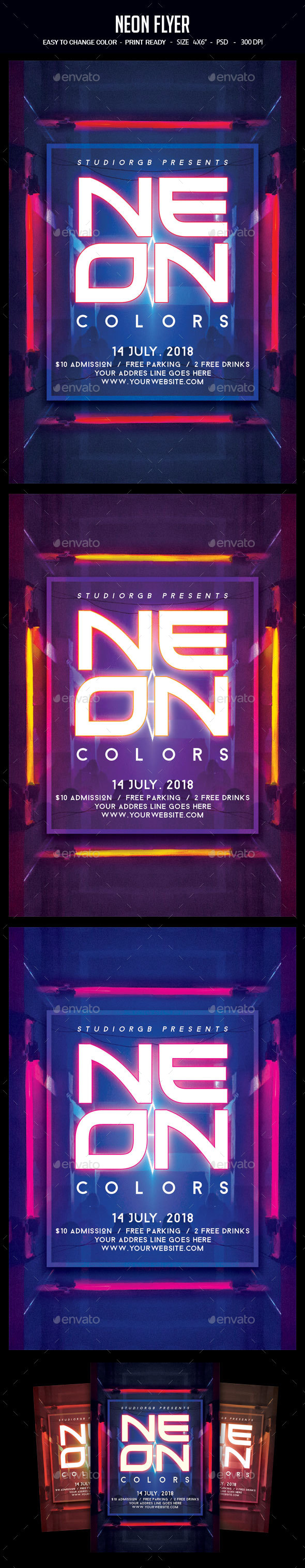 Neon Flyer - Clubs & Parties Events