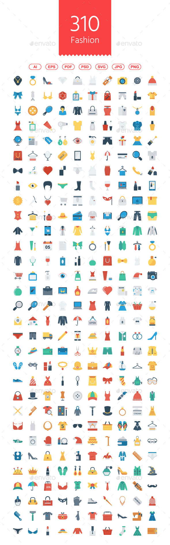 310 Fashion Flat icons - Business Icons