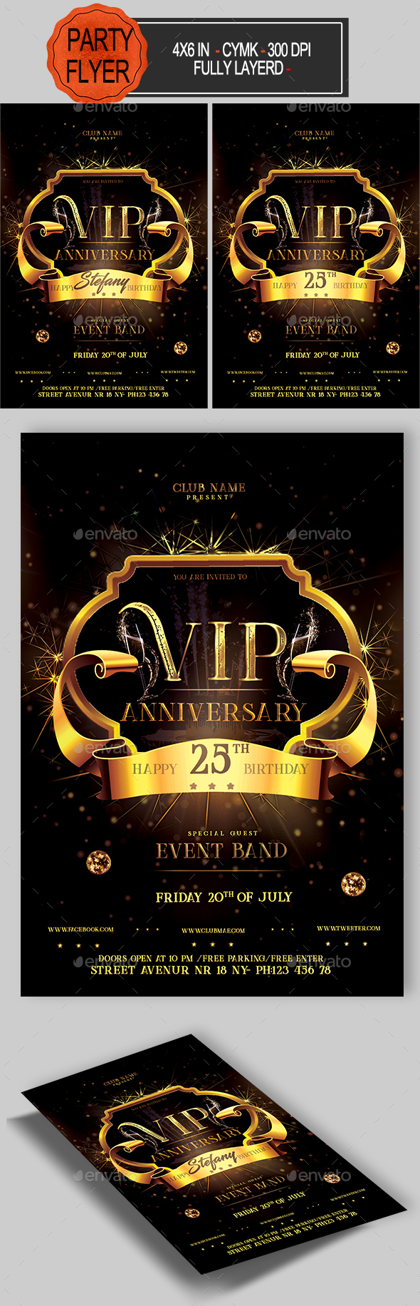 Anniversary Flyer - Clubs & Parties Events