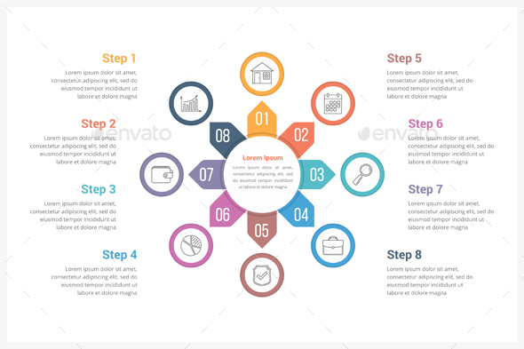 Circle Infographics with Eight Elements - Infographics