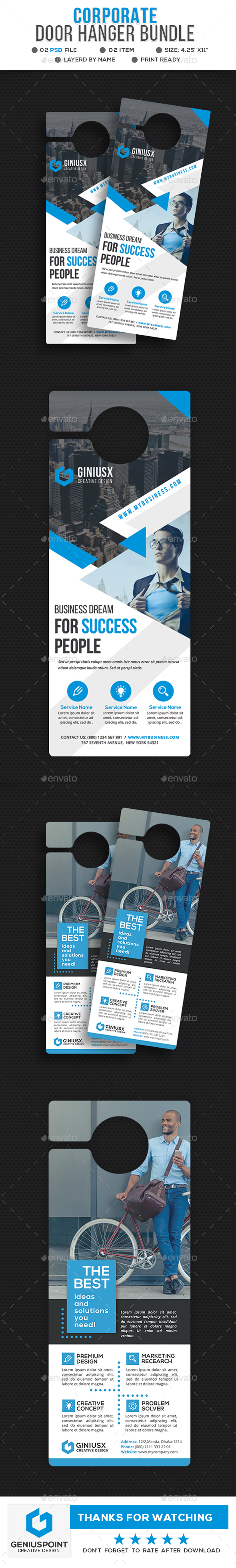 Corporate Door Hanger Bundle - Miscellaneous Print Templates
