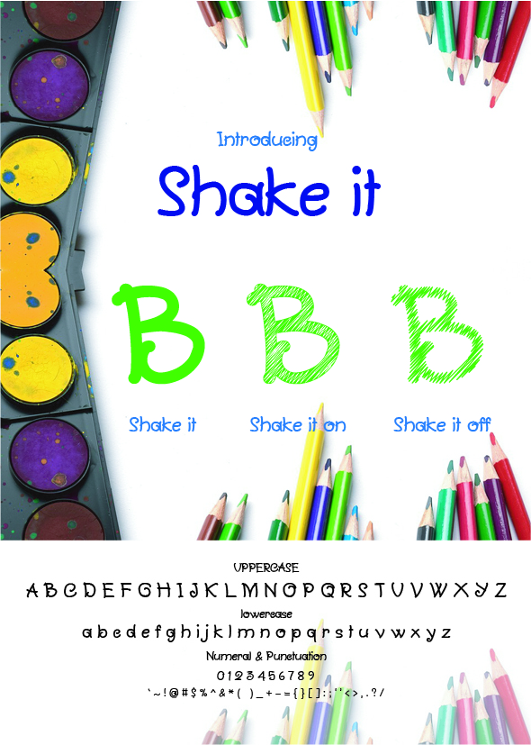 Shake it (3 Fonts) - Handwriting Fonts