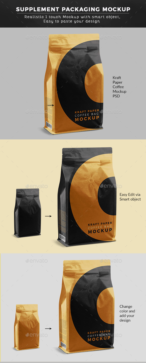 Download Kraft Paper Coffee Bag Mock Up By Mockupcrew Graphicriver