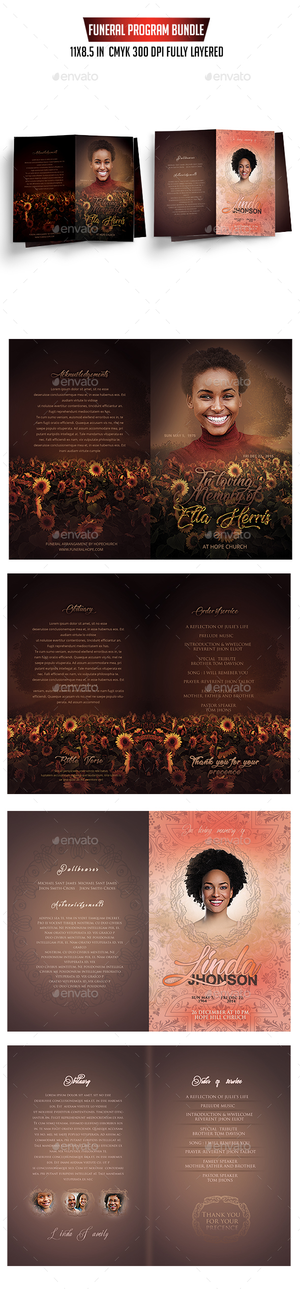 Funeral Program Bundle - Informational Brochures