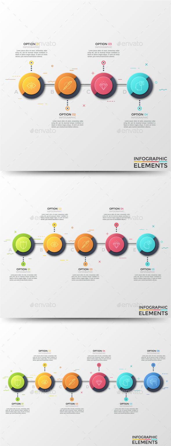 Circular Infographic Timelines (3 Items) - Infographics