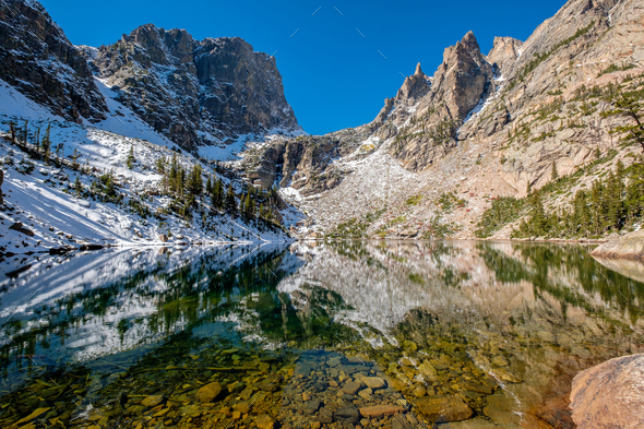 Emerald Lake, Rocky Mountains, Colorado, USA. - Stock Photo - Images