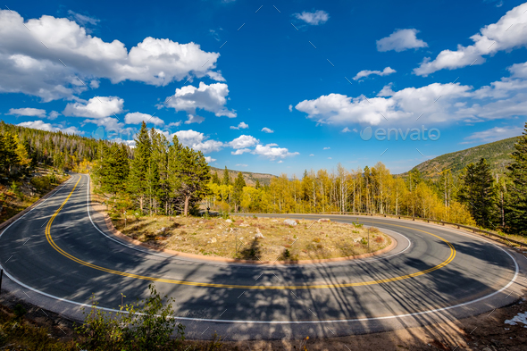 Hairpin Turn At Autumn In Colorado Usa Stock Photo By Haveseen