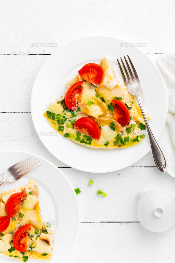 Omelet. Eggs fried - Stock Photo - Images