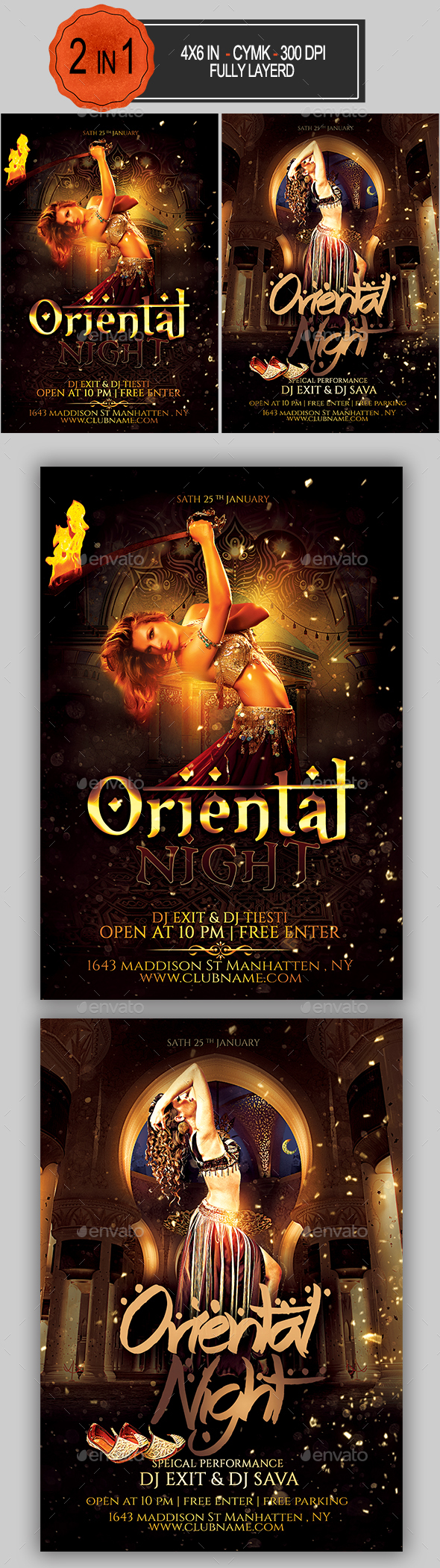 Oriental Flyer Bundle - Clubs & Parties Events