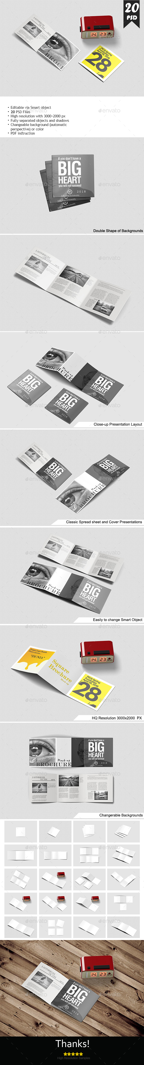 Square Trifold Brochure Mockup - Brochures Print