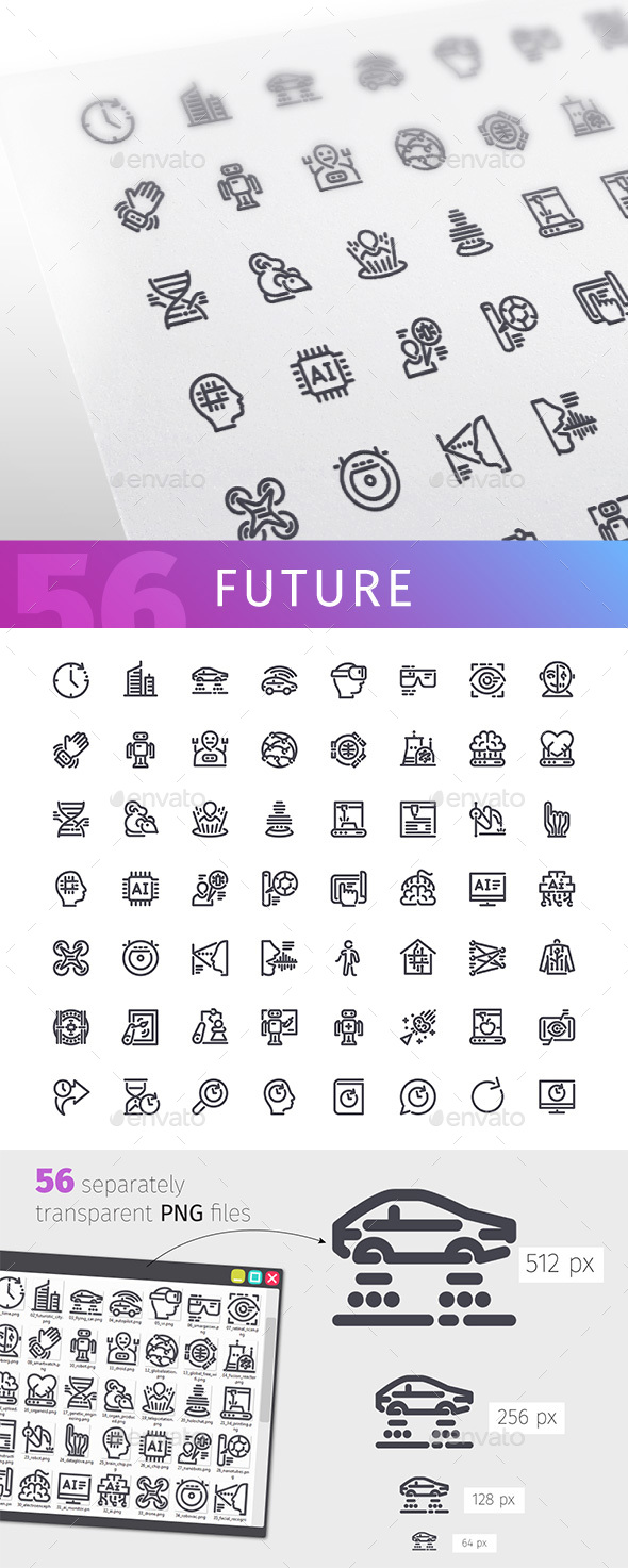 Future Line Icons Set - Technology Icons