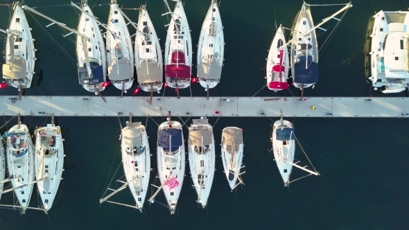 Aerial View of Yacht Club and Marina in Croatia Biograd Na Moru alt
