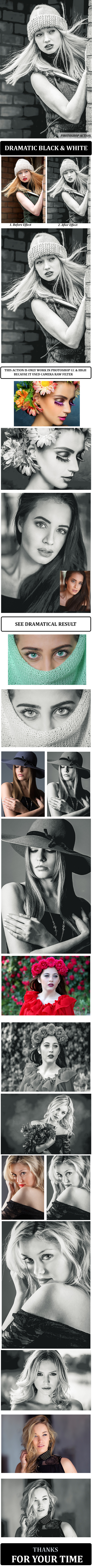 Dramatic Black and White :: Photoshop Action - Photoshop Add-ons