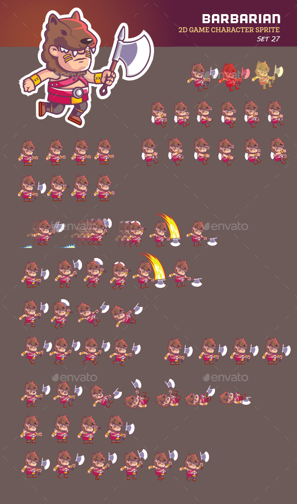 Barbarian Game Sprite - Sprites Game Assets