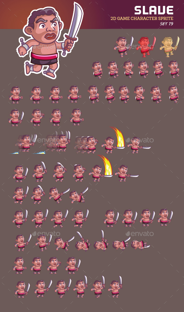 Slave Game Sprite - Sprites Game Assets