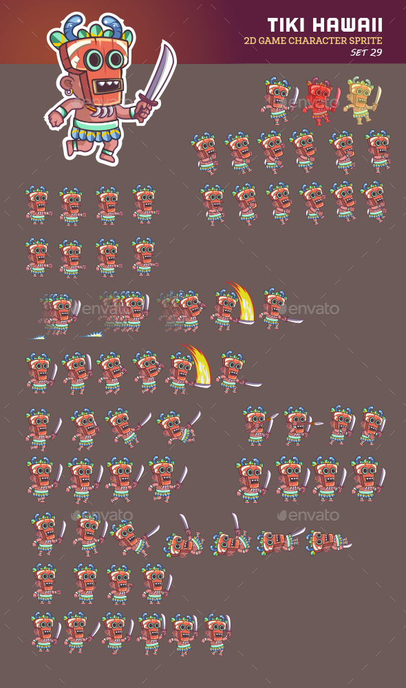 Tiki Hawaii Game Sprite - Sprites Game Assets