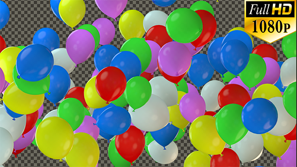 Rising Balloons - Bubbles - Alpha Channel