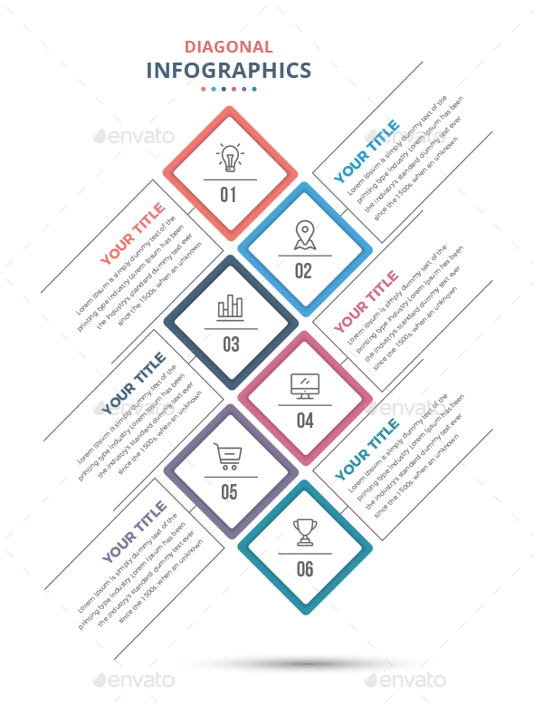Modern Diagonal Infographics Template - Infographics