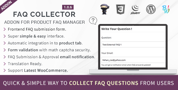 FAQ Collector - Addon For Product Faq Manager - CodeCanyon Item for Sale