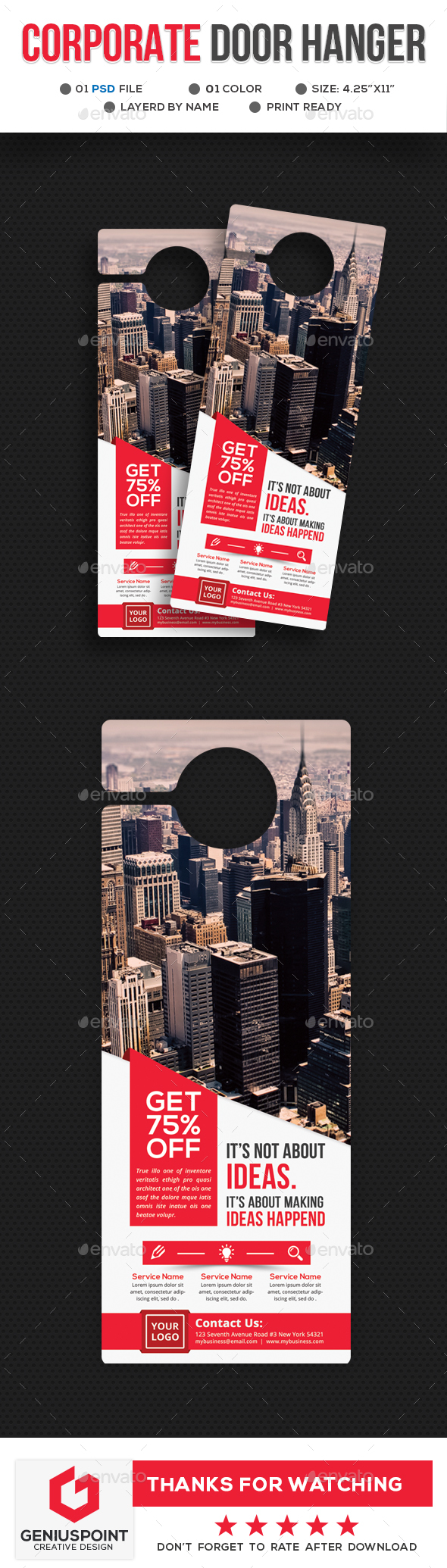 Corporate Door Hanger - Miscellaneous Print Templates