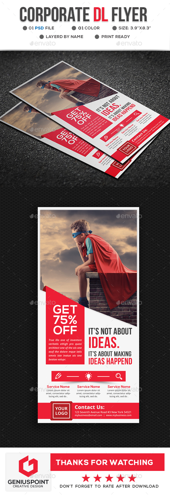 Corporate Dl Flyer - Flyers Print Templates