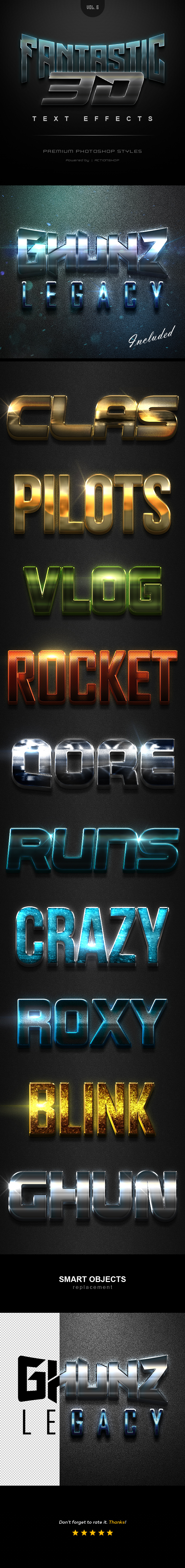 Fantastic 3D Text Effects Vol.6 - Text Effects Styles
