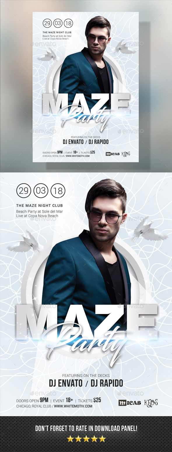 Maze Party Flyer - Clubs & Parties Events