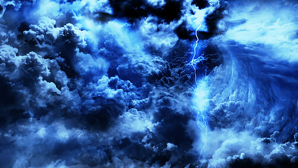 Mysterious Dark Night Thunder Clouds