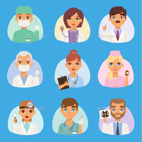 Doctors and Nurses Medical Staff Vector People - People Characters