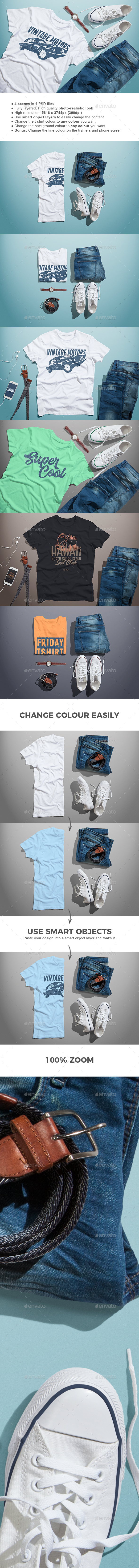Male T-shirt Mock-up - T-shirts Apparel