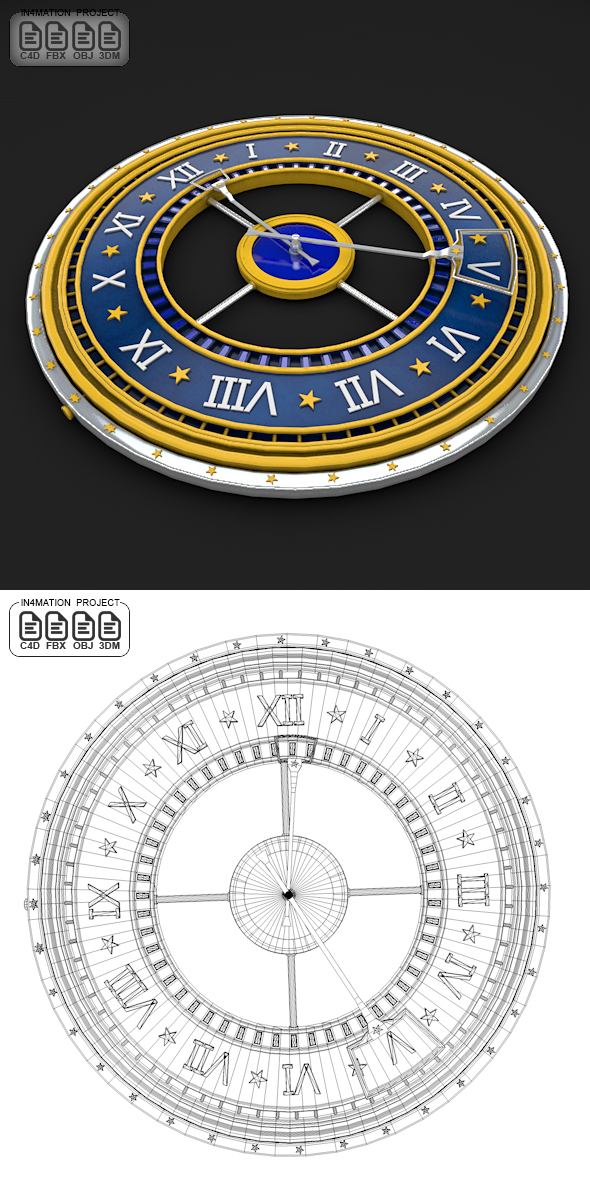 Roman Clock 3D - 3Docean 21534122