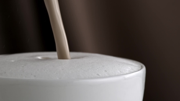 Pouring Close - Up Coffee Latte Cappuccino