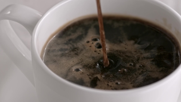 Pouring Close - Up Coffee Latte Cappuccino