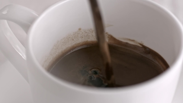 Pouring Close - Up Coffee Latte Cappuccino