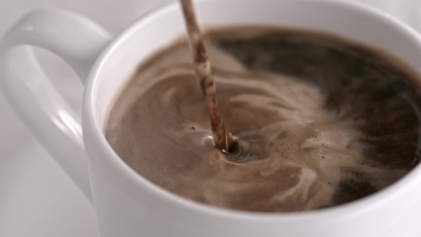 Pouring Close - Up Coffee Latte Cappuccino