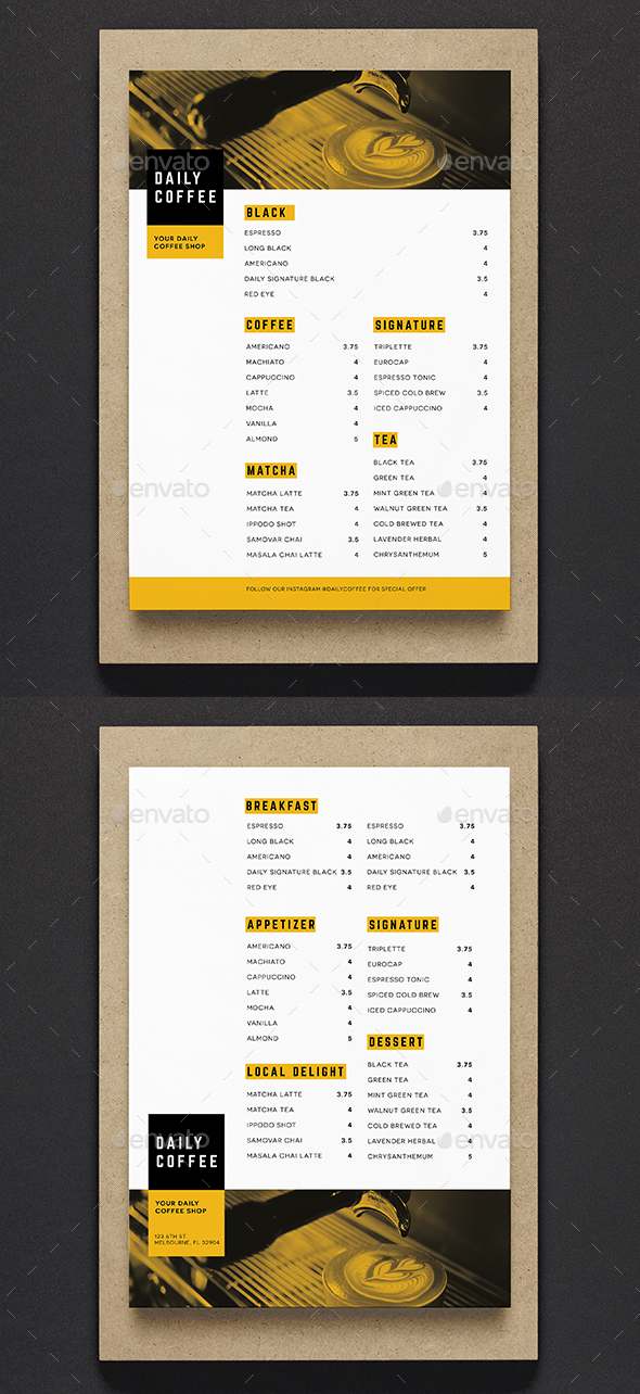 Simple Coffee Shop Menu 02 - Restaurant Flyers