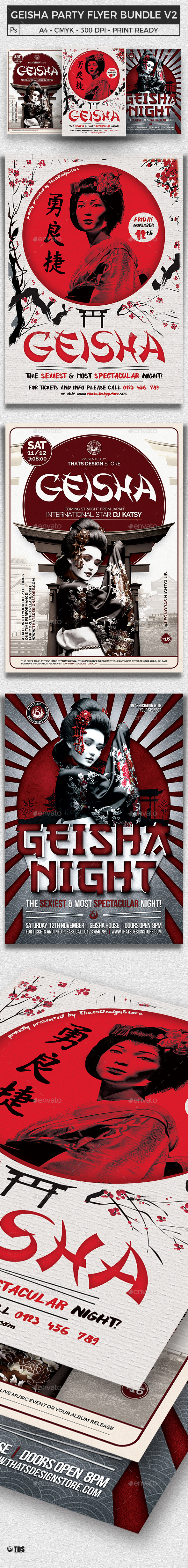 Geisha Party Flyer Bundle V2 - Clubs & Parties Events