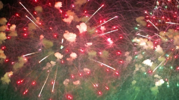 Colorful Fireworks Exploding in the Night Sky. Celebrations and Events in Bright Colors. alt