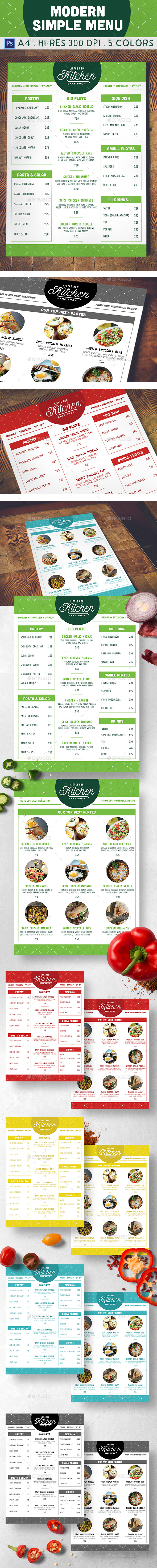 Modern Simple Menu - Food Menus Print Templates